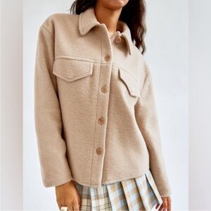 Sunday Best Sky Shirt Jacket Shacket Wool Blend Size Large